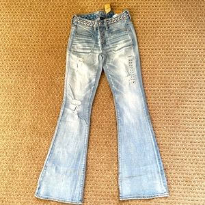 American Eagle low rise boho artist flare jeans